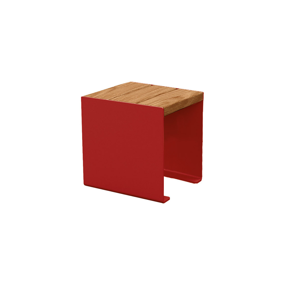 Banquette KUB acier et bois RAL3004 - lasuré chêne clair - 450mm - PROCITY - 306397.3004.CHEC