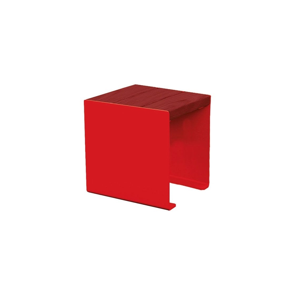 Banquette KUB acier et bois RAL3020 - lasuré acajou - 450mm - PROCITY - 306397.3020.ACAJ