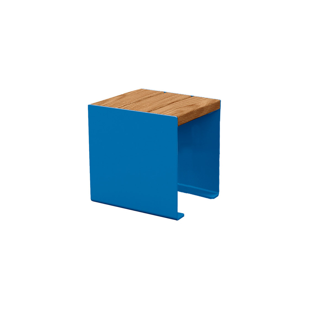Banquette KUB acier et bois RAL5010 - lasuré chêne clair - 450mm - PROCITY - 306397.5010.CHEC