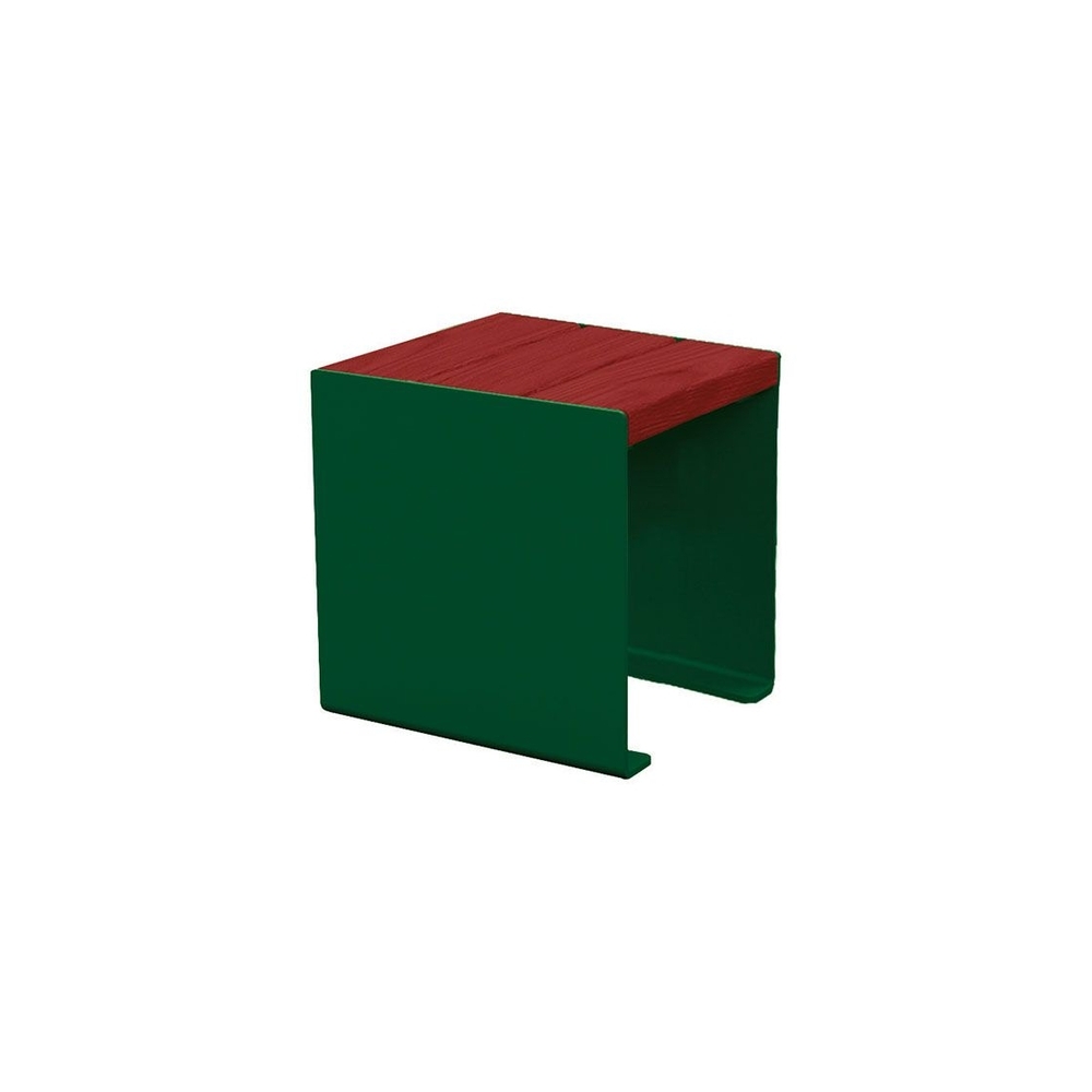 Banquette KUB acier et bois RAL6005 - lasuré acajou - 450mm - PROCITY - 306397.6005.ACAJ