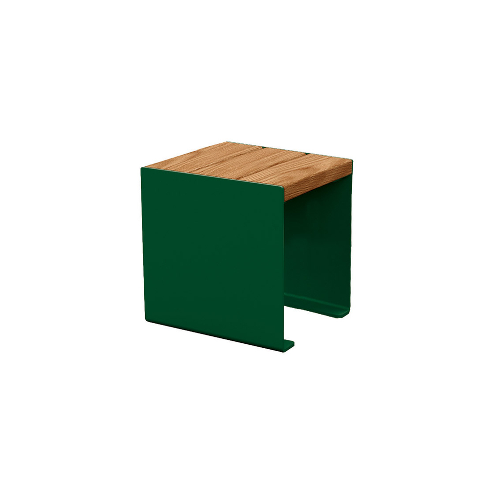 Banquette KUB acier et bois RAL6005 - lasuré chêne clair - 450mm - PROCITY - 306397.6005.CHEC