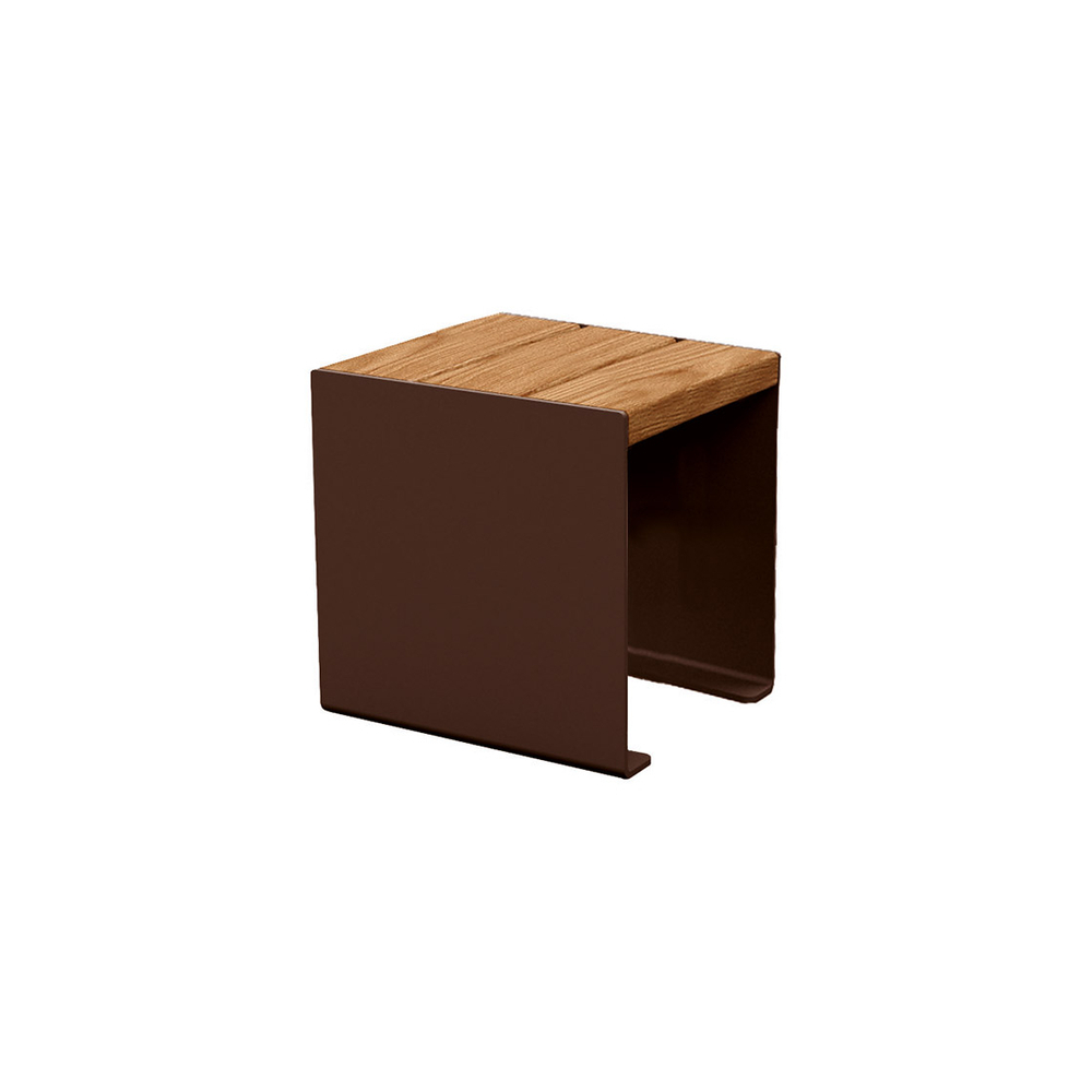 Banquette KUB acier et bois RAL8017 - lasuré chêne clair - 450mm - PROCITY - 306397.8017.CHEC