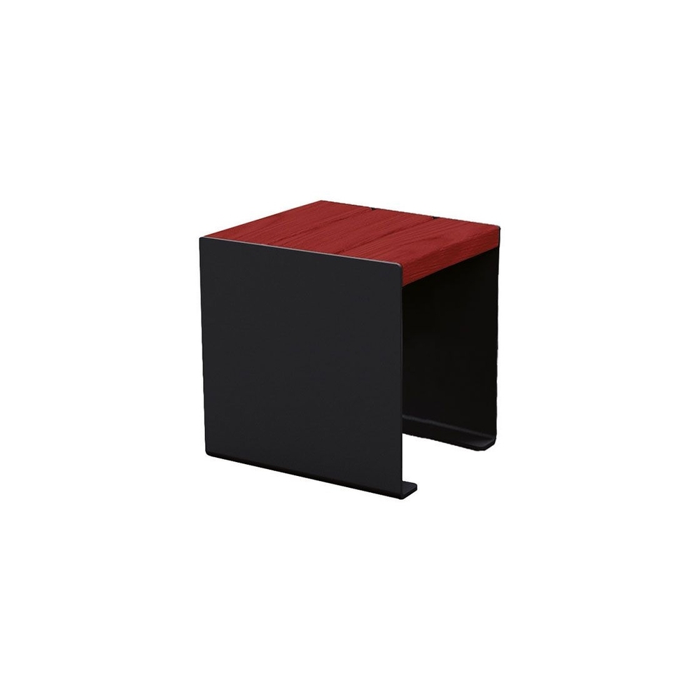 Banquette KUB acier et bois RAL9005 - lasuré acajou - 450mm - PROCITY - 306397.9005.ACAJ