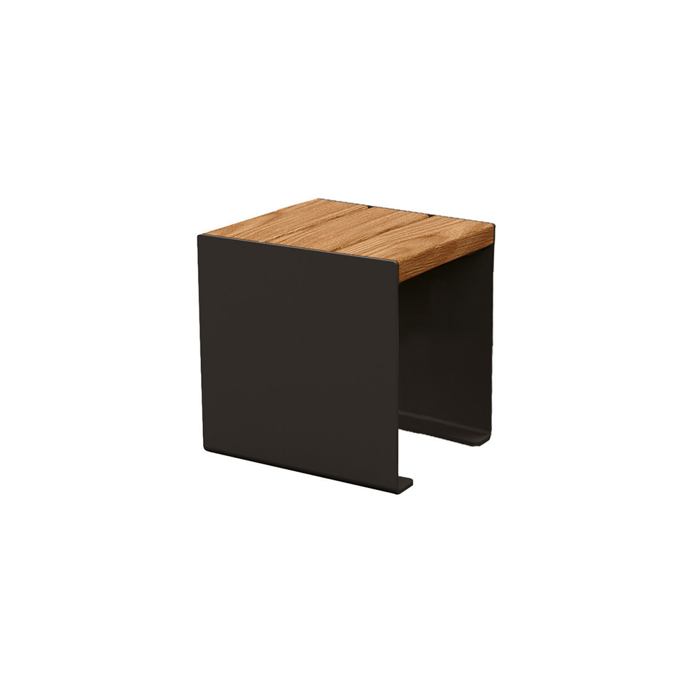 Banquette KUB acier et bois RAL9005 - lasuré chêne clair - 450mm - PROCITY - 306397.9005.CHEC