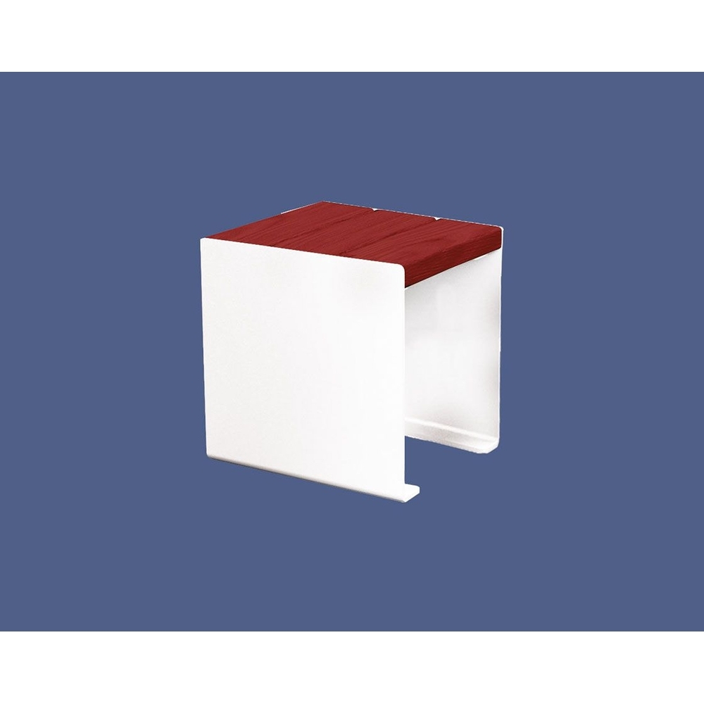 Banquette KUB acier et bois RAL9010 - lasuré acajou - 450mm - PROCITY - 306397.9010.ACAJ