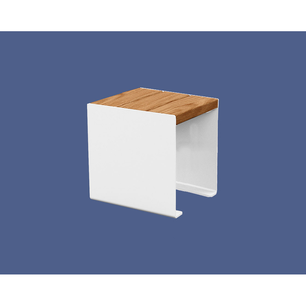 Banquette KUB acier et bois RAL9010 - lasuré chêne clair - 450mm - PROCITY - 306397.9010.CHEC