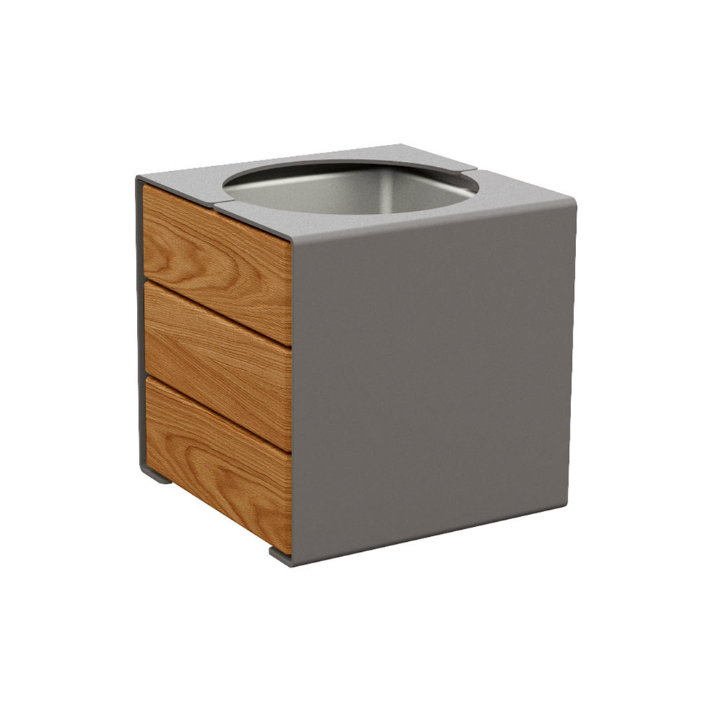 Bac à palmier KUB acier et bois Gris PROCITY - 306422.GPRO.CHEC