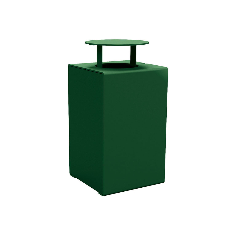 Corbeille KUB acier RAL6005 - Version couvercle - PROCITY - 306483.6005