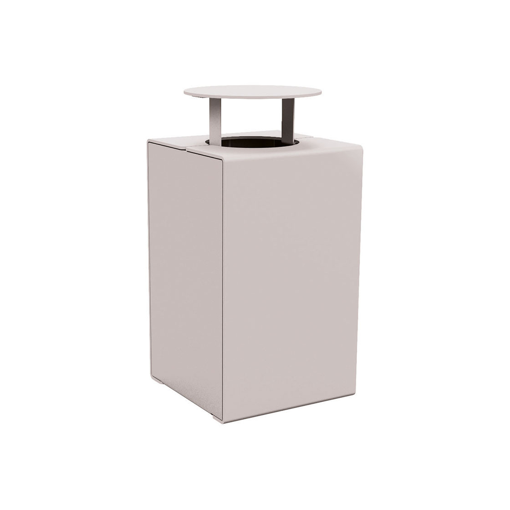 Corbeille KUB acier RAL7044 - Version couvercle - PROCITY - 306483.7044