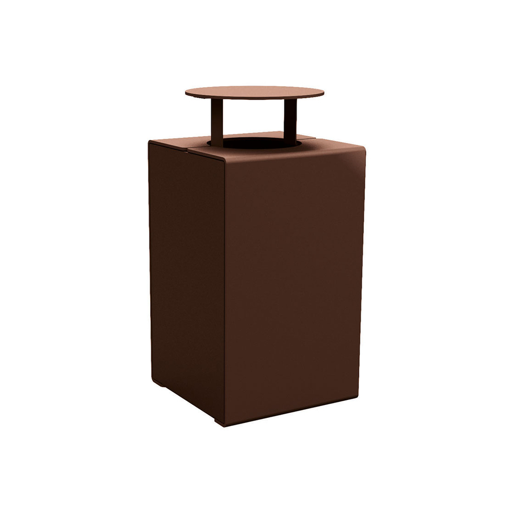 Corbeille KUB acier RAL8017 - Version couvercle - PROCITY - 306483.8017
