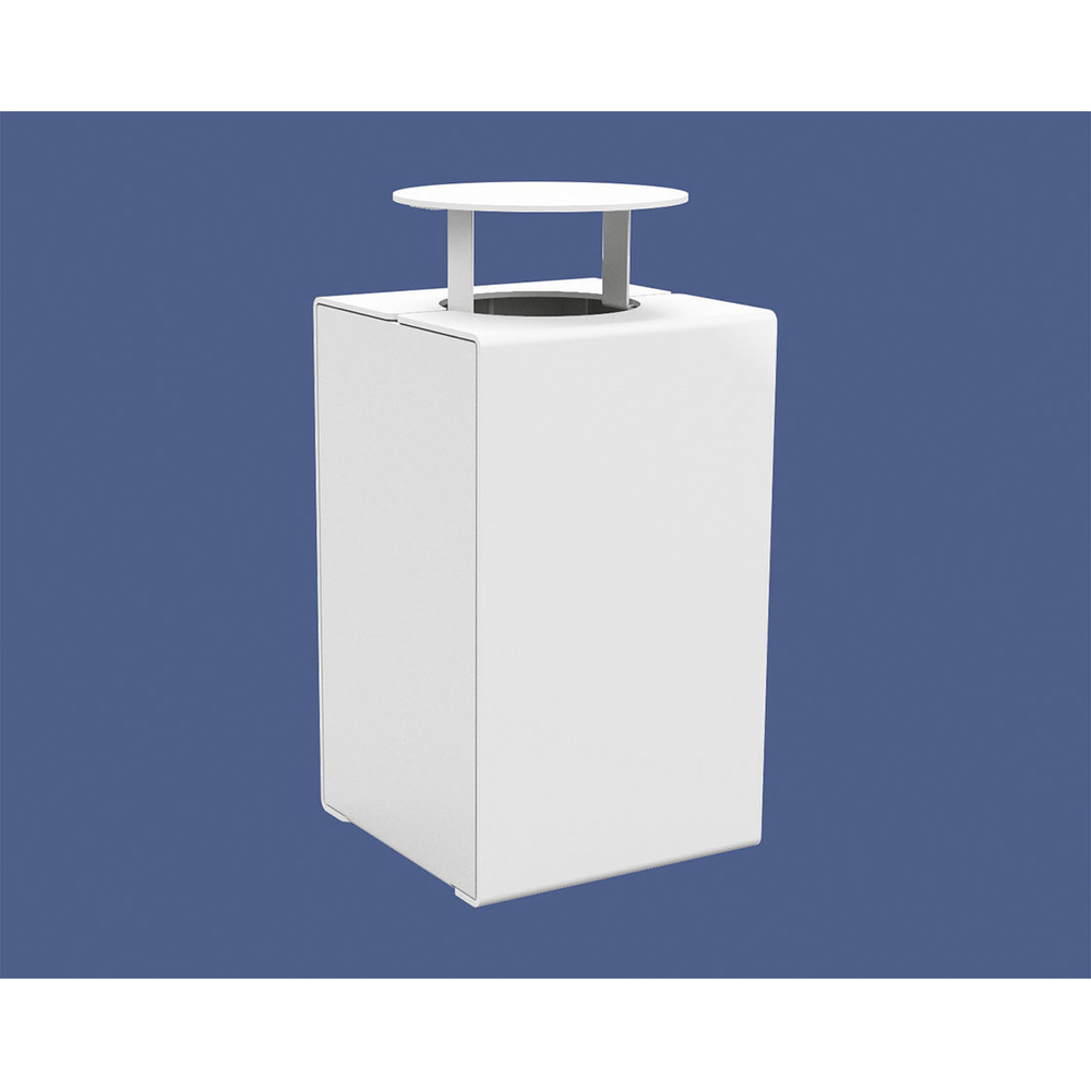 Corbeille KUB acier RAL9010 - Version couvercle - PROCITY - 306483.9010