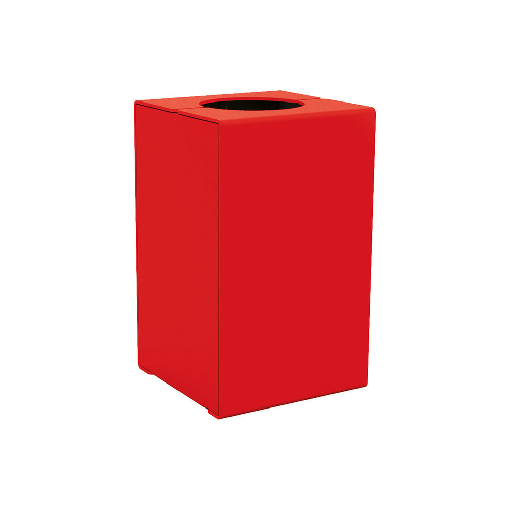 Corbeille KUB acier RAL3020 - Version sans couvercle - PROCITY - 306485.3020