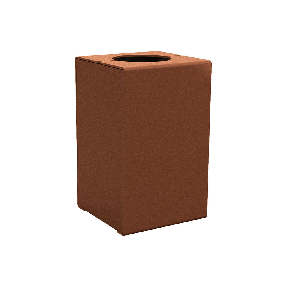 Corbeille KUB acier Aspect Corten - Version sans couvercle - PROCITY - 306485.S025