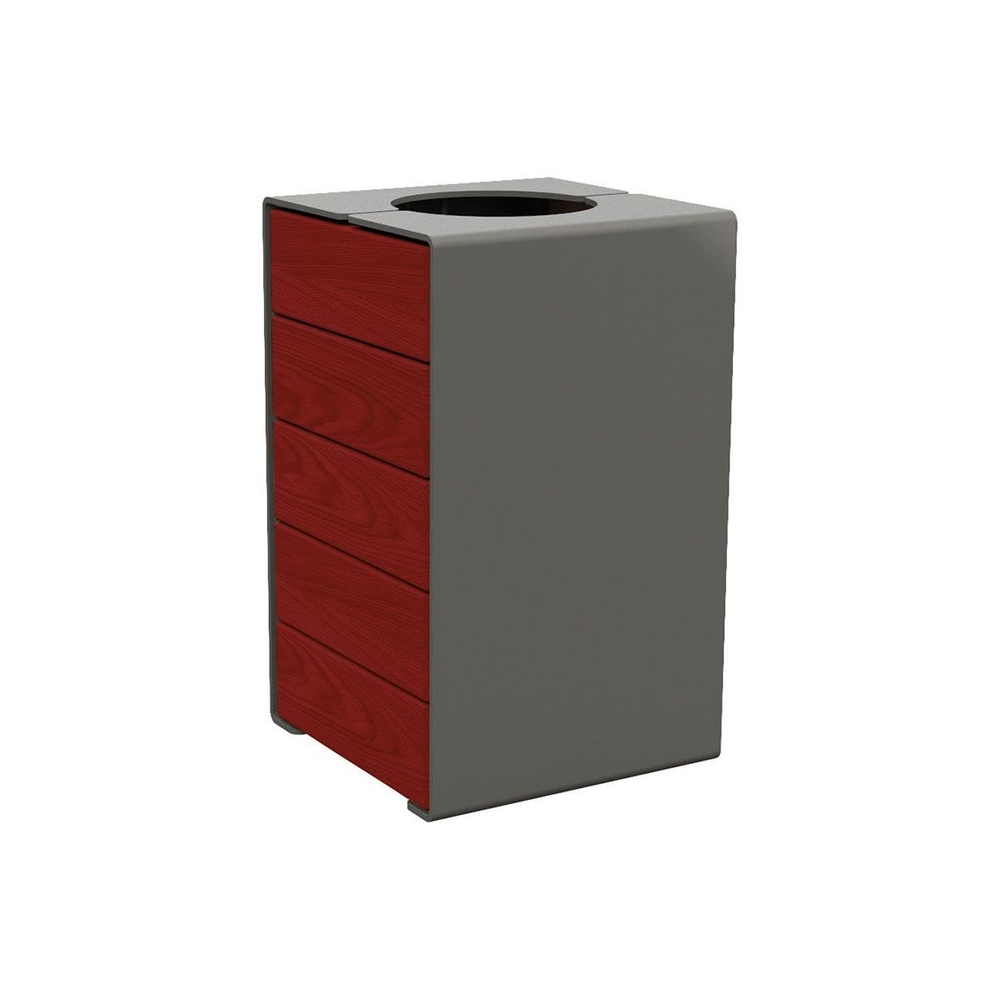 Corbeille KUB acier et bois Gris PROCITY - 306489.GPRO.ACAJ