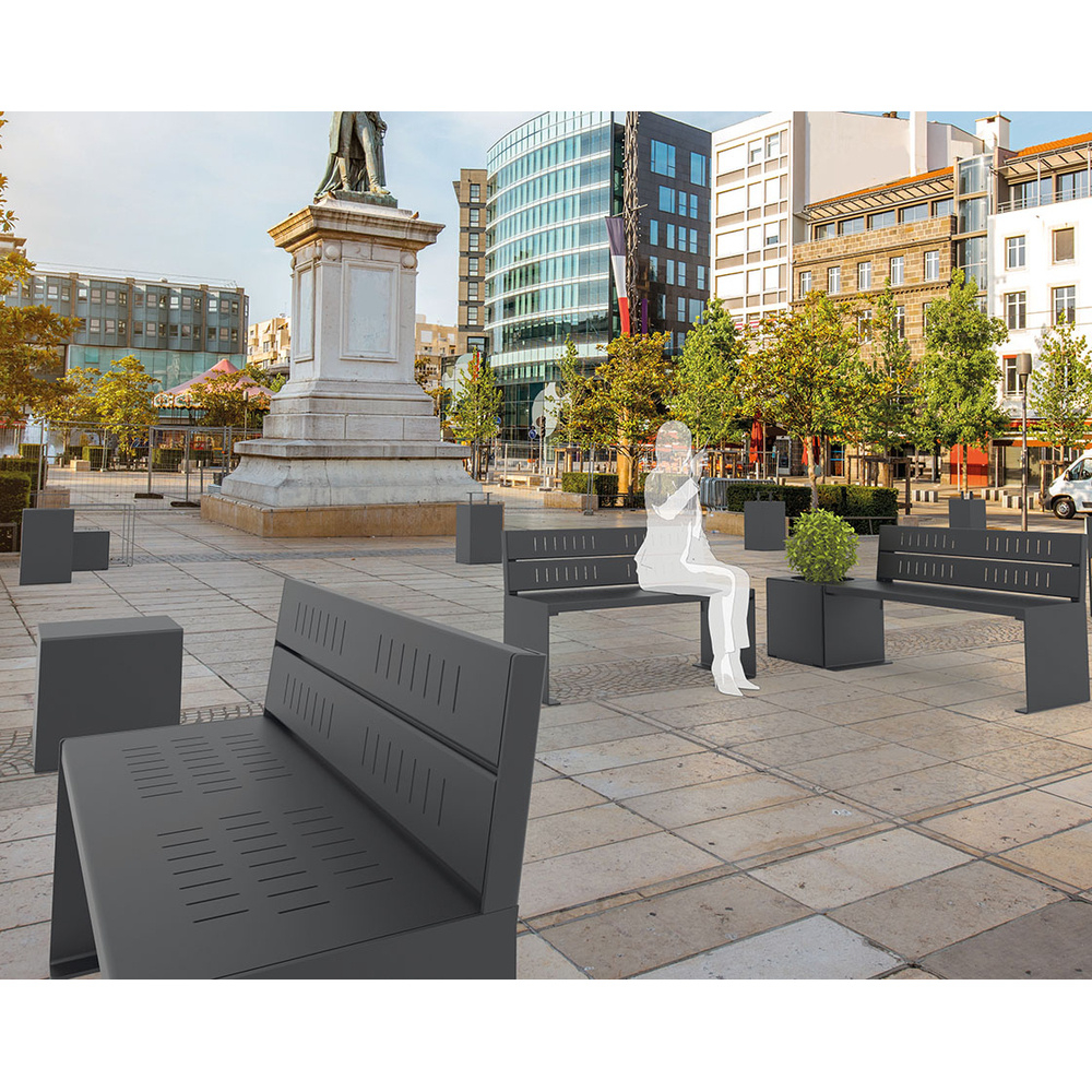 Banc acier KUB Gris PROCITY - 306604.GPRO