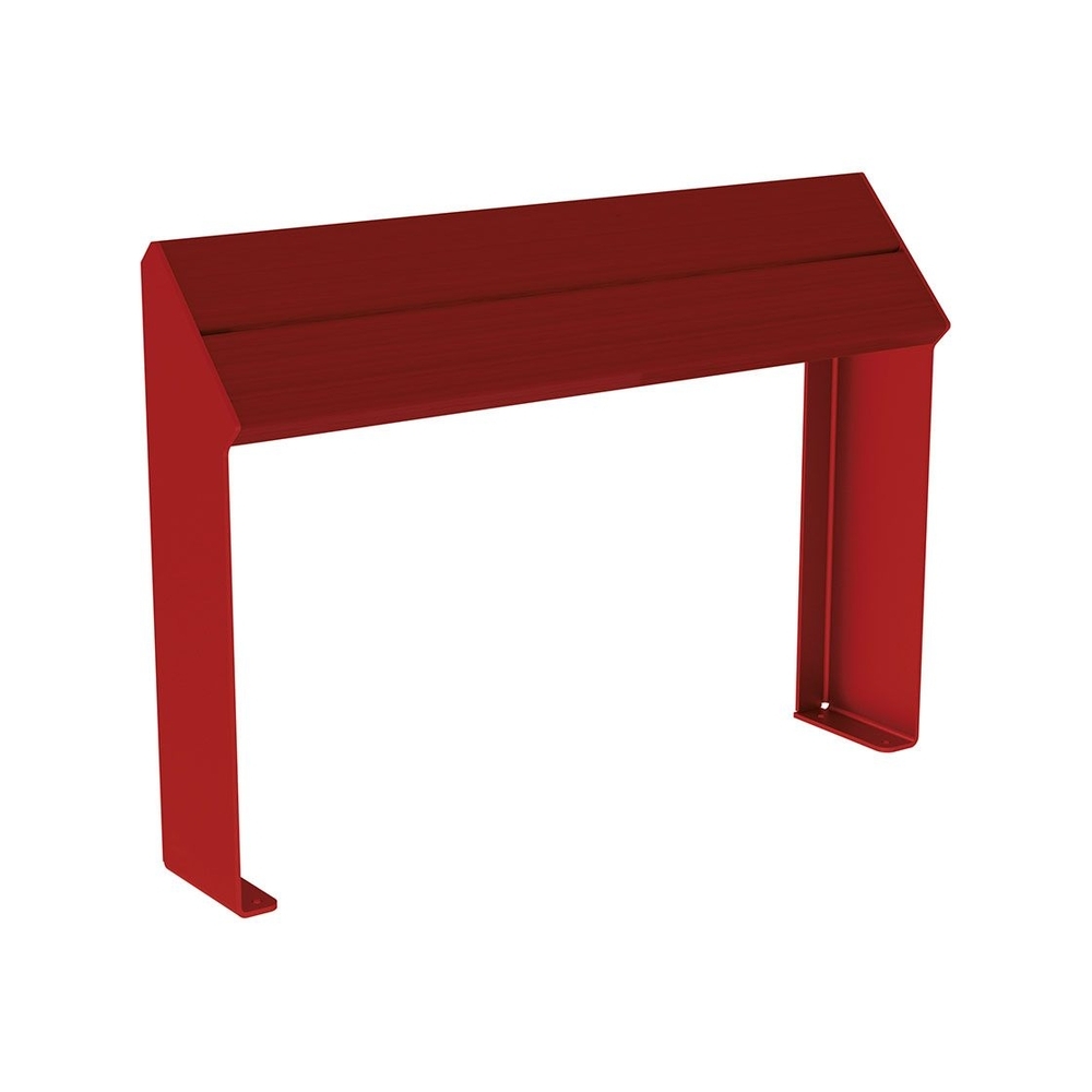 Assis-debout KUB acier et bois RAL3004 - lasuré acajou - PROCITY - 306720.3004.ACAJ