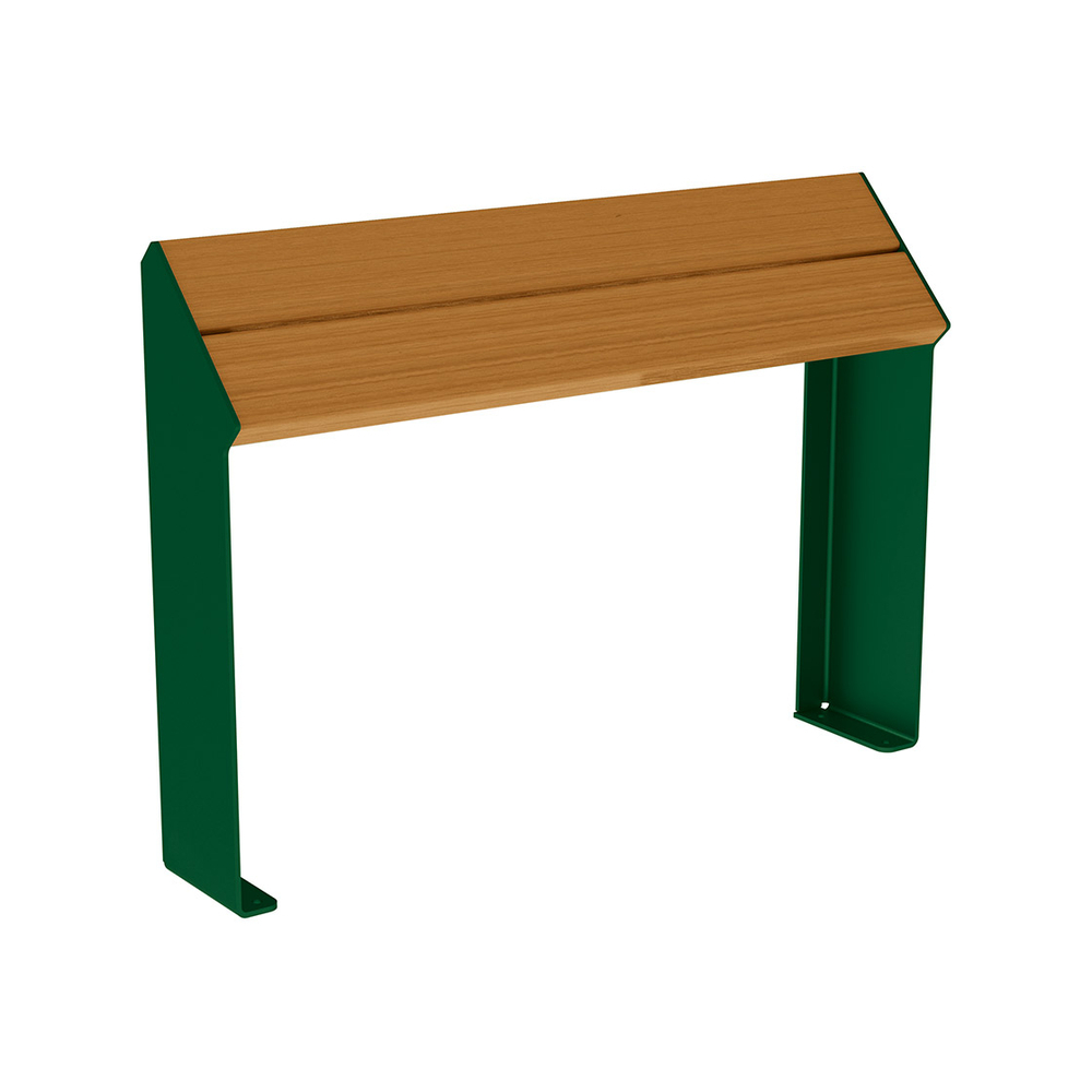 Assis-debout KUB acier et bois RAL6005 - lasuré chêne clair - PROCITY - 306720.6005.CHEC