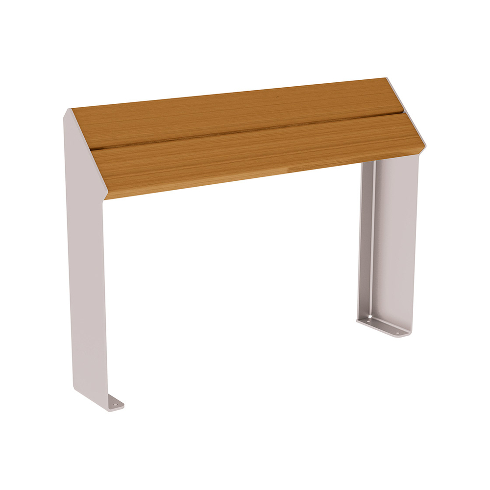 Assis-debout KUB acier et bois RAL7044 - lasuré chêne clair - PROCITY - 306720.7044.CHEC