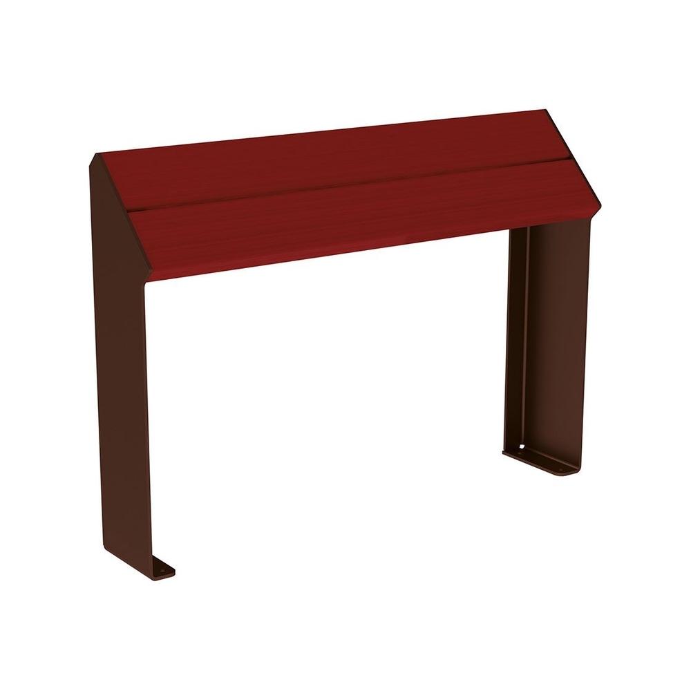 Assis-debout KUB acier et bois RAL8017 - lasuré acajou - PROCITY - 306720.8017.ACAJ