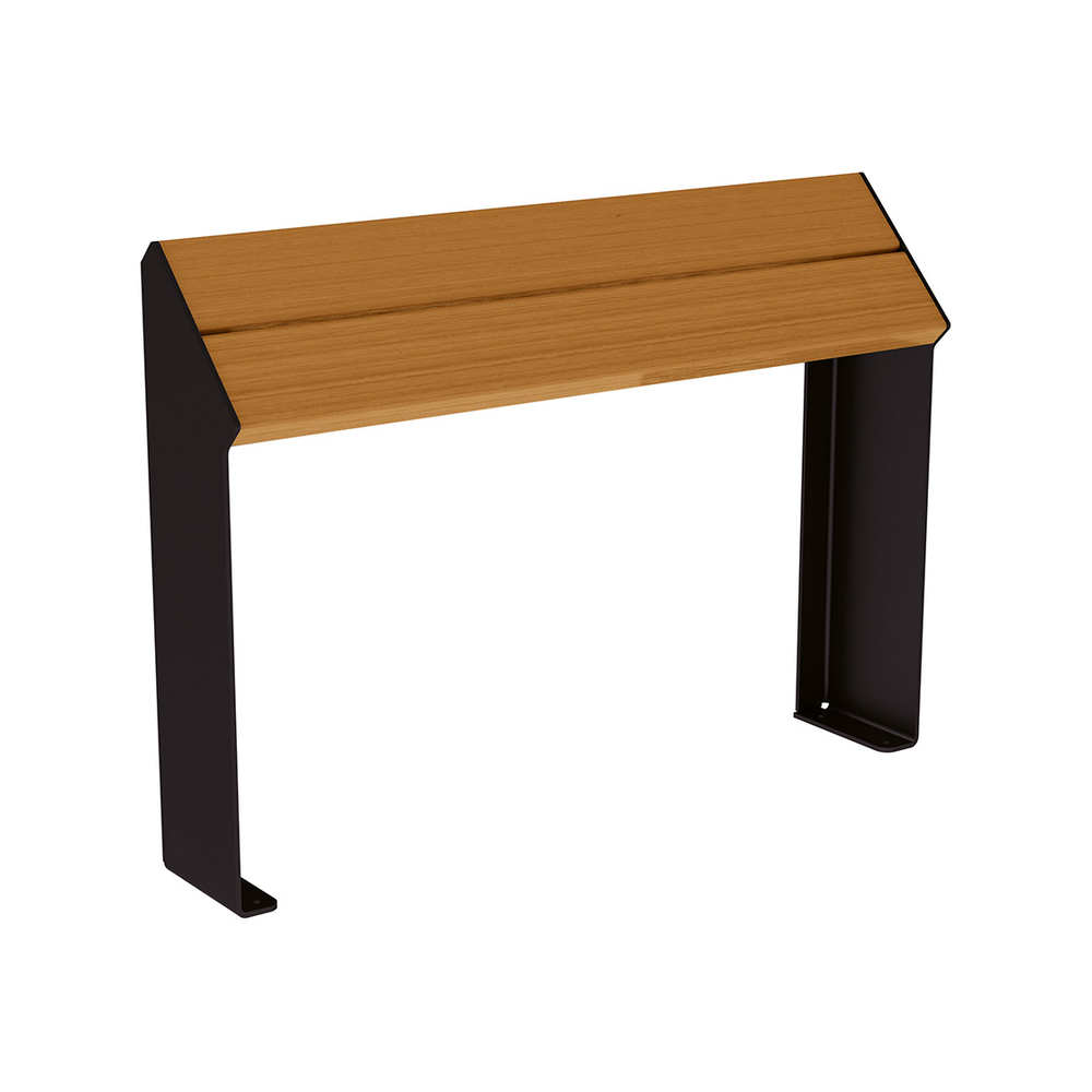 Assis-debout KUB acier et bois RAL9005 - lasuré chêne clair - PROCITY - 306720.9005.CHEC