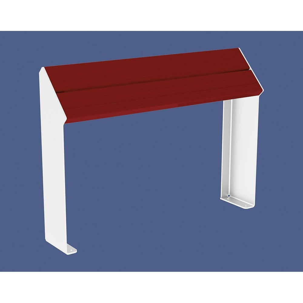 Assis-debout KUB acier et bois RAL9010 - lasuré acajou - PROCITY - 306720.9010.ACAJ