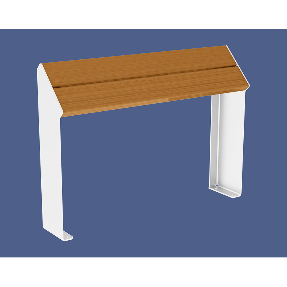 Assis-debout KUB acier et bois RAL9010 - lasuré chêne clair - PROCITY - 306720.9010.CHEC