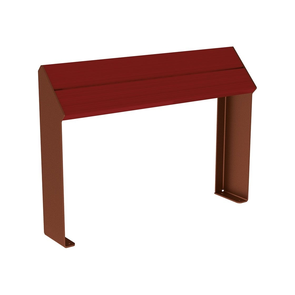 Assis-debout KUB acier et bois Aspect Corten - lasuré acajou - PROCITY - 306720.S025.ACAJ