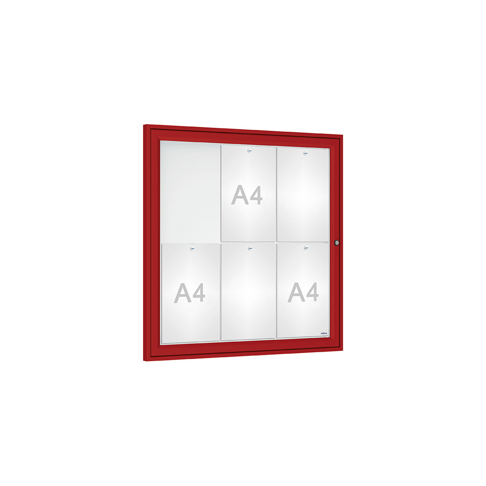 Vitrine Tradition RAL3004 - 6 A4 - 750x750mm - PROCITY - 405002.3004