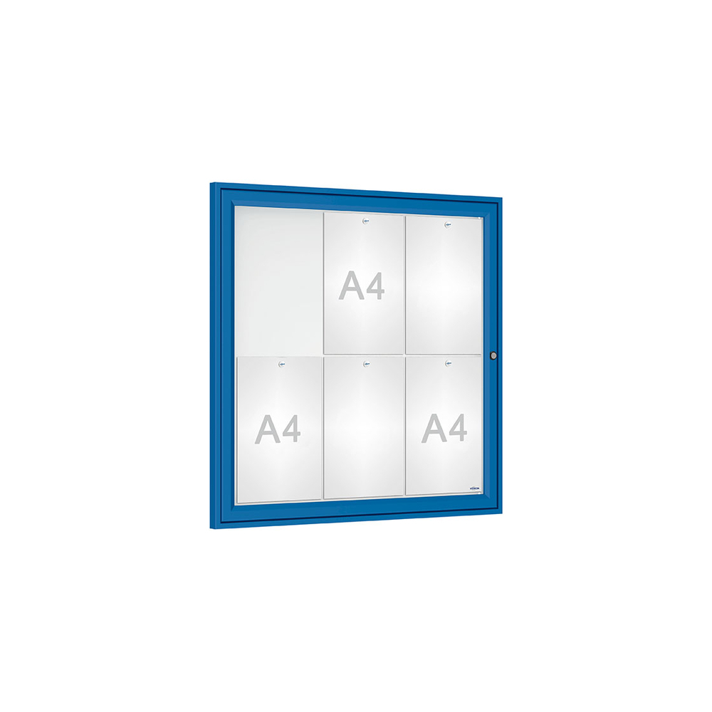 Vitrine Tradition RAL5010 - 6 A4 - 750x750mm - PROCITY - 405002.5010