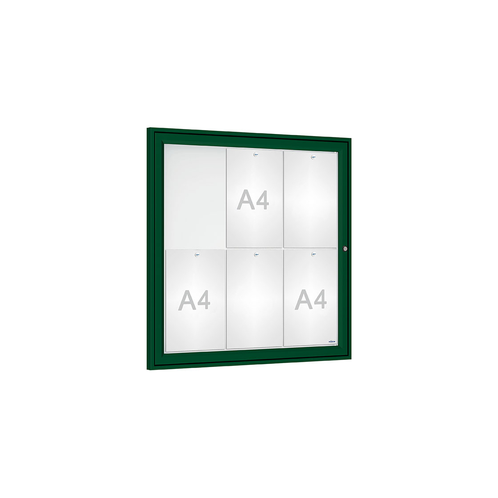 Vitrine Tradition RAL6005 - 6 A4 - 750x750mm - PROCITY - 405002.6005