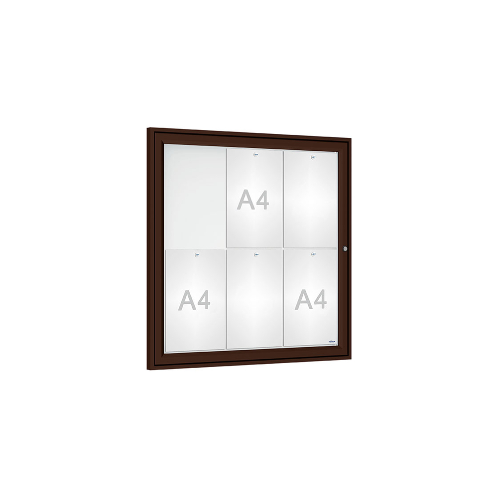 Vitrine Tradition RAL8017 - 6 A4 - 750x750mm - PROCITY - 405002.8017