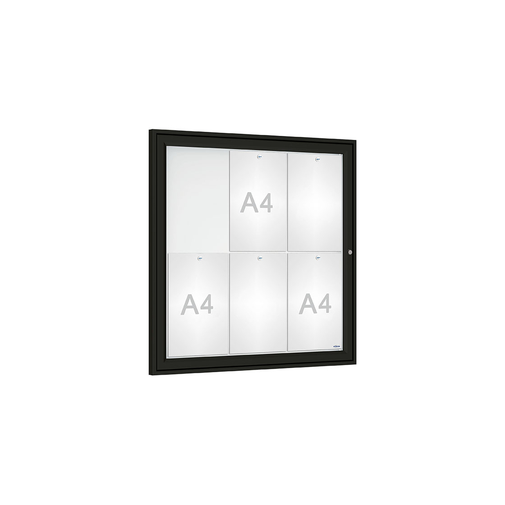 Vitrine Tradition RAL9005 - 6 A4 - 750x750mm - PROCITY - 405002.9005