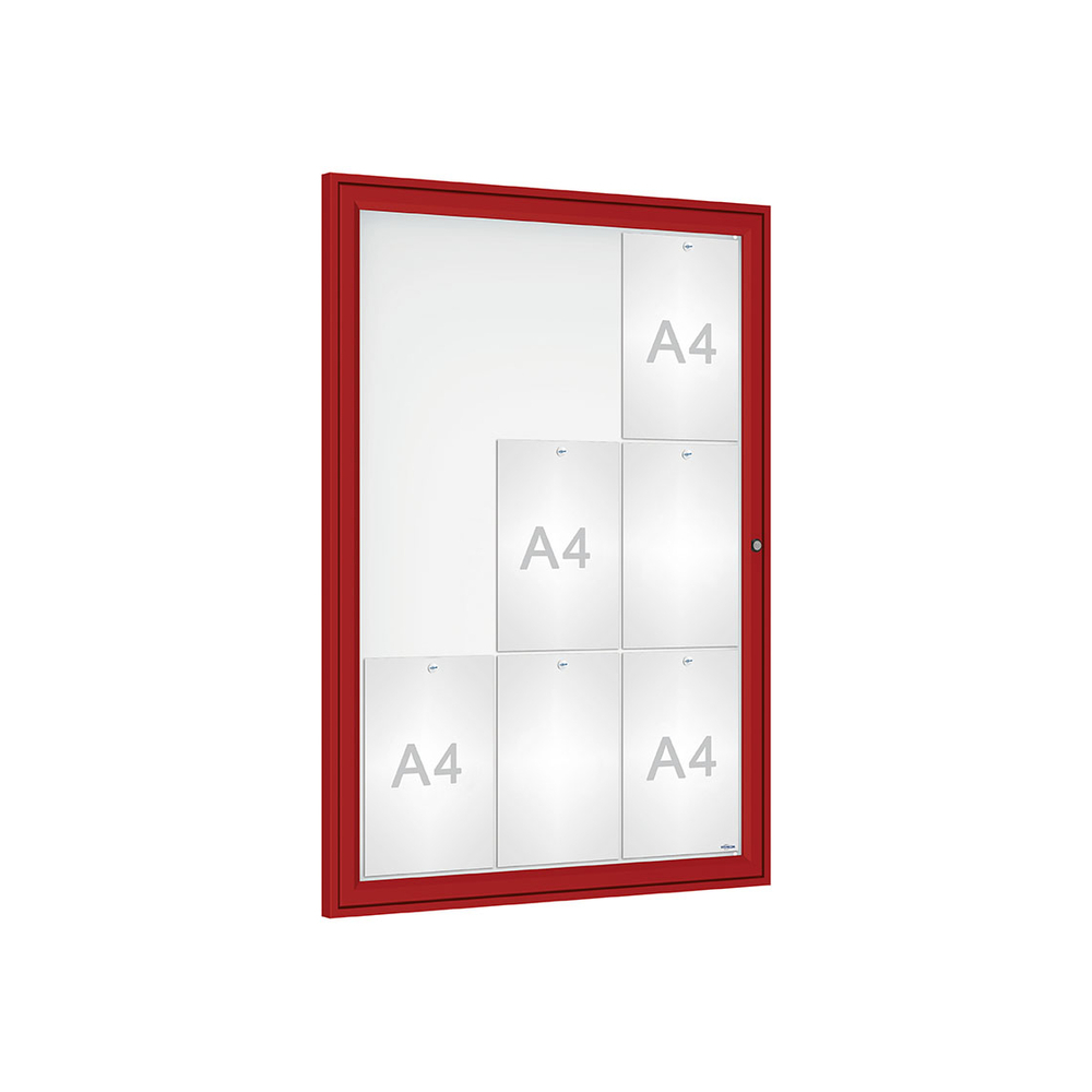 Vitrine Tradition RAL3004 - 9 A4 - 1050x750mm - PROCITY - 405003.3004