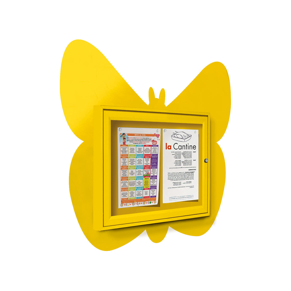 Vitrine Thématique RAL1021 - Papillon 2 A4 - 400x550mm - PROCITY - 405026.1021