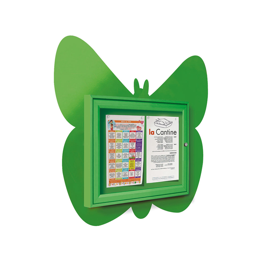 Vitrine Thématique RAL6018 - Papillon 2 A4 - 400x550mm - PROCITY - 405026.6018