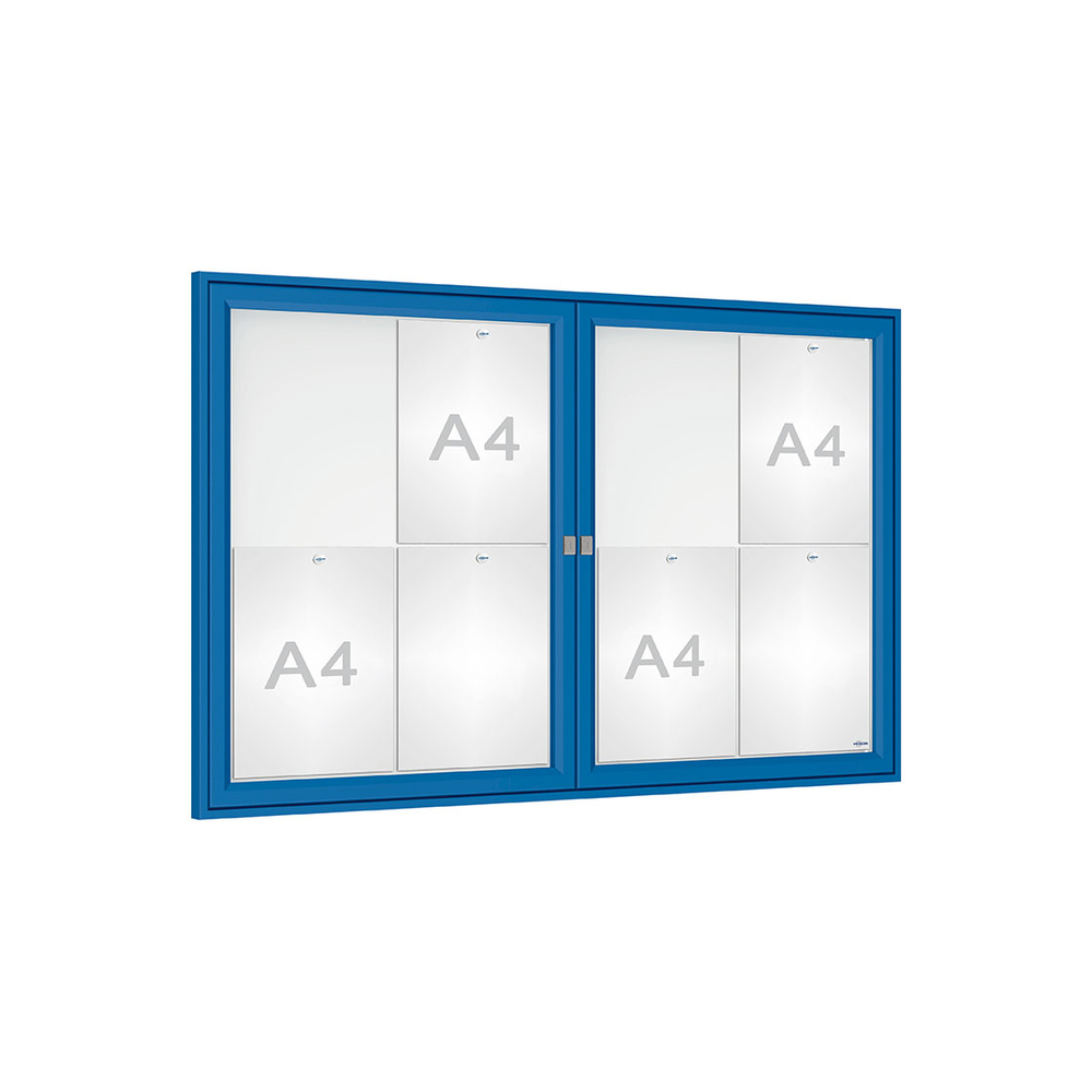 Vitrine Tradition RAL5010 - 8 A4 - 750x1200mm - PROCITY - 405075.5010