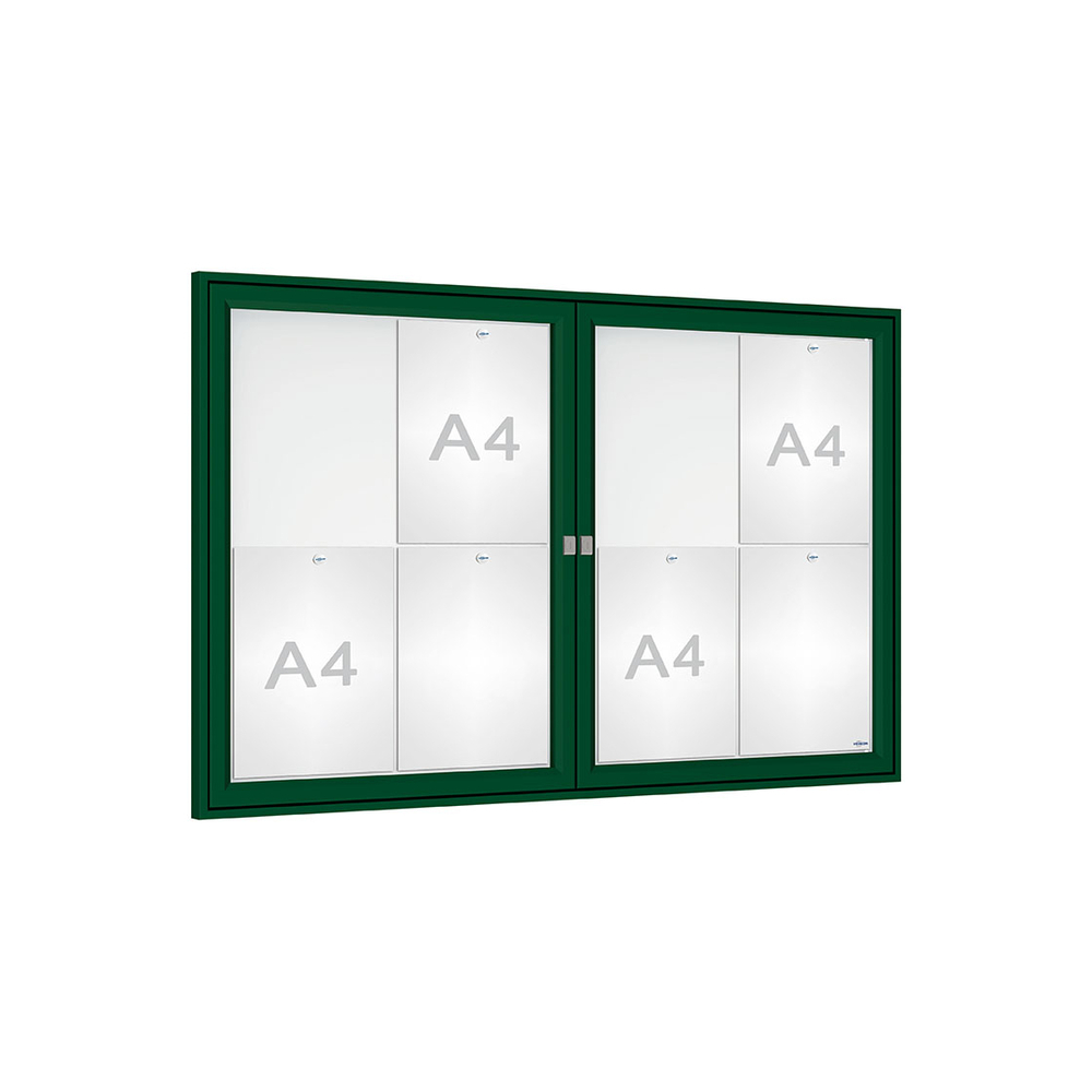 Vitrine Tradition RAL6005 - 8 A4 - 750x1200mm - PROCITY - 405075.6005