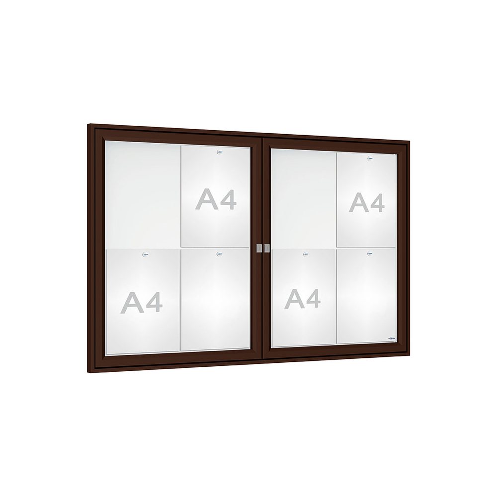 Vitrine Tradition RAL8017 - 8 A4 - 750x1200mm - PROCITY - 405075.8017