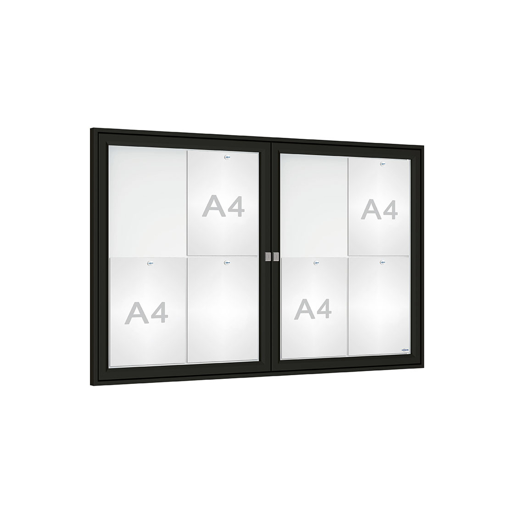 Vitrine Tradition RAL9005 - 8 A4 - 750x1200mm - PROCITY - 405075.9005