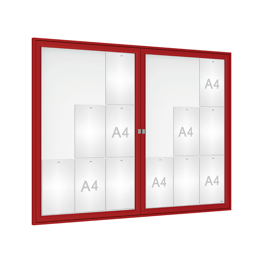 Vitrine Tradition RAL3004 - 18 A4 - 1050x1400mm - PROCITY - 405076.3004