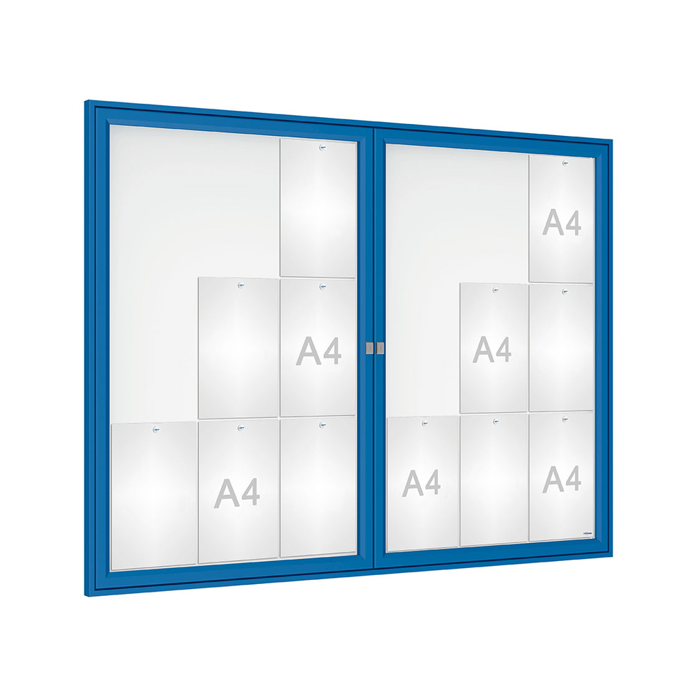 Vitrine Tradition RAL5010 - 18 A4 - 1050x1400mm - PROCITY - 405076.5010