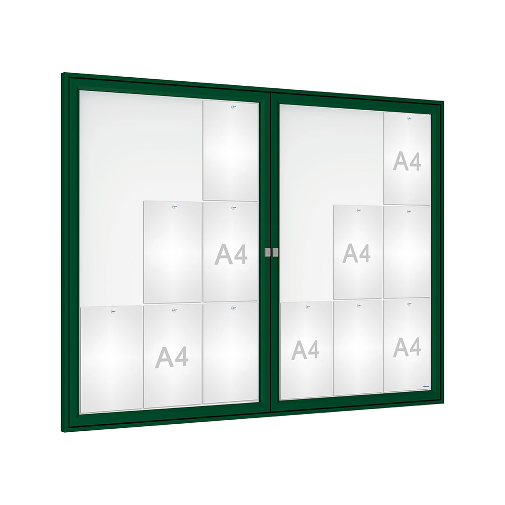Vitrine Tradition RAL6005 - 18 A4 - 1050x1400mm - PROCITY - 405076.6005