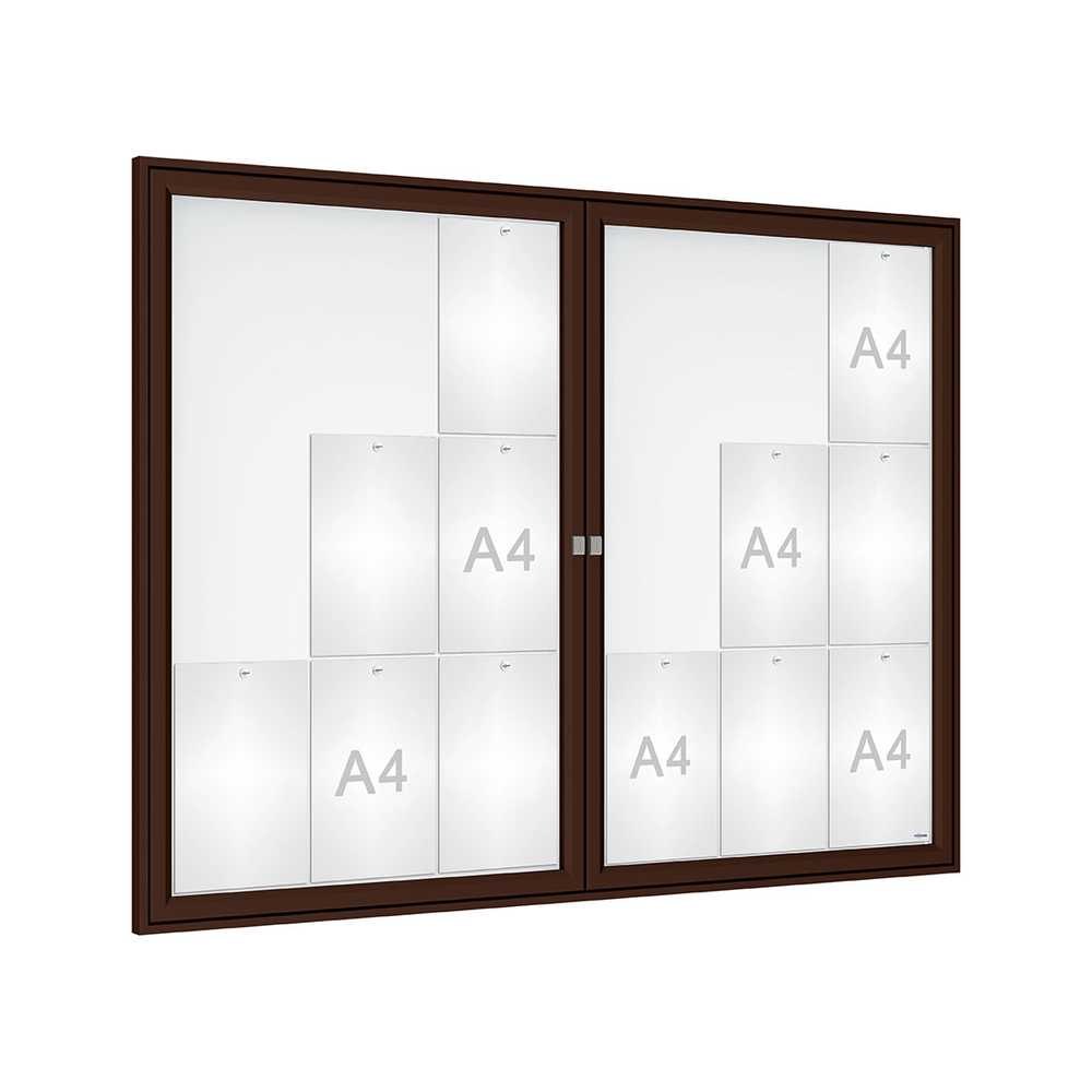 Vitrine Tradition RAL8017 - 18 A4 - 1050x1400mm - PROCITY - 405076.8017