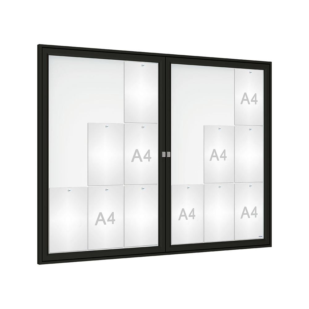 Vitrine Tradition RAL9005 - 18 A4 - 1050x1400mm - PROCITY - 405076.9005