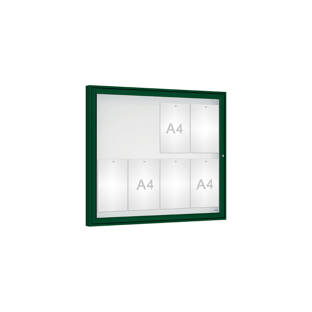 Vitrine Classique RAL6005 - Verre sécurisé - 8 A4 - 830x980mm - PROCITY - 406480.6005