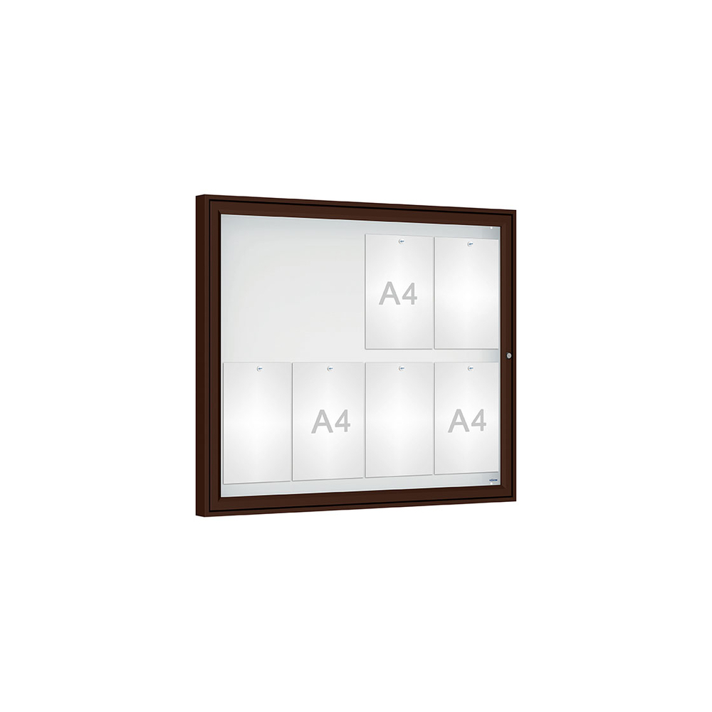 Vitrine Classique RAL8017 - Verre sécurisé - 8 A4 - 830x980mm - PROCITY - 406480.8017