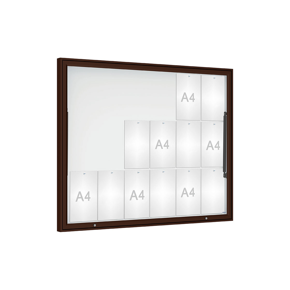 Vitrine Classique RAL8017 - Verre sécurisé - 18 A4 - 1080x1330mm - PROCITY - 406481.8017