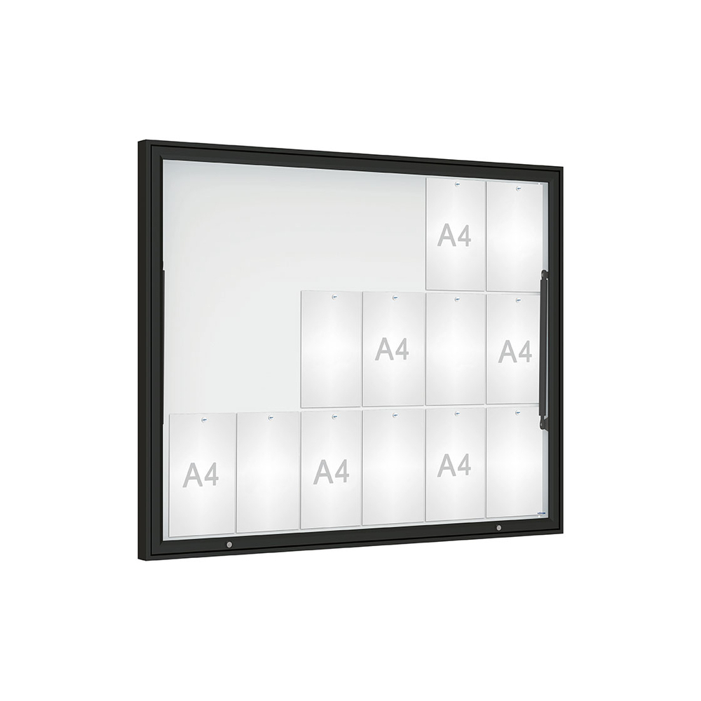 Vitrine Classique RAL9005 - Verre sécurisé - 18 A4 - 1080x1330mm - PROCITY - 406481.9005