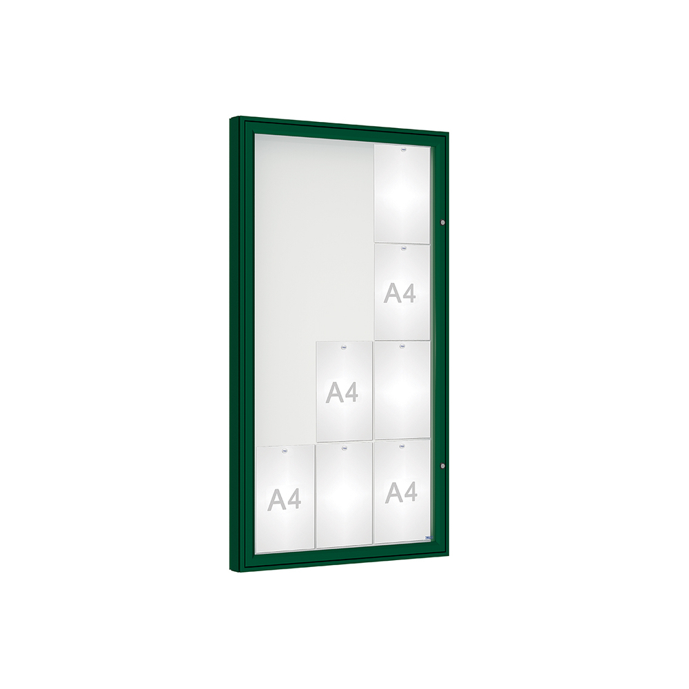 Vitrine 1000mm RAL6005 - Verre sécurisé - 12 A4 - 1350x750mm - PROCITY - 407352.6005