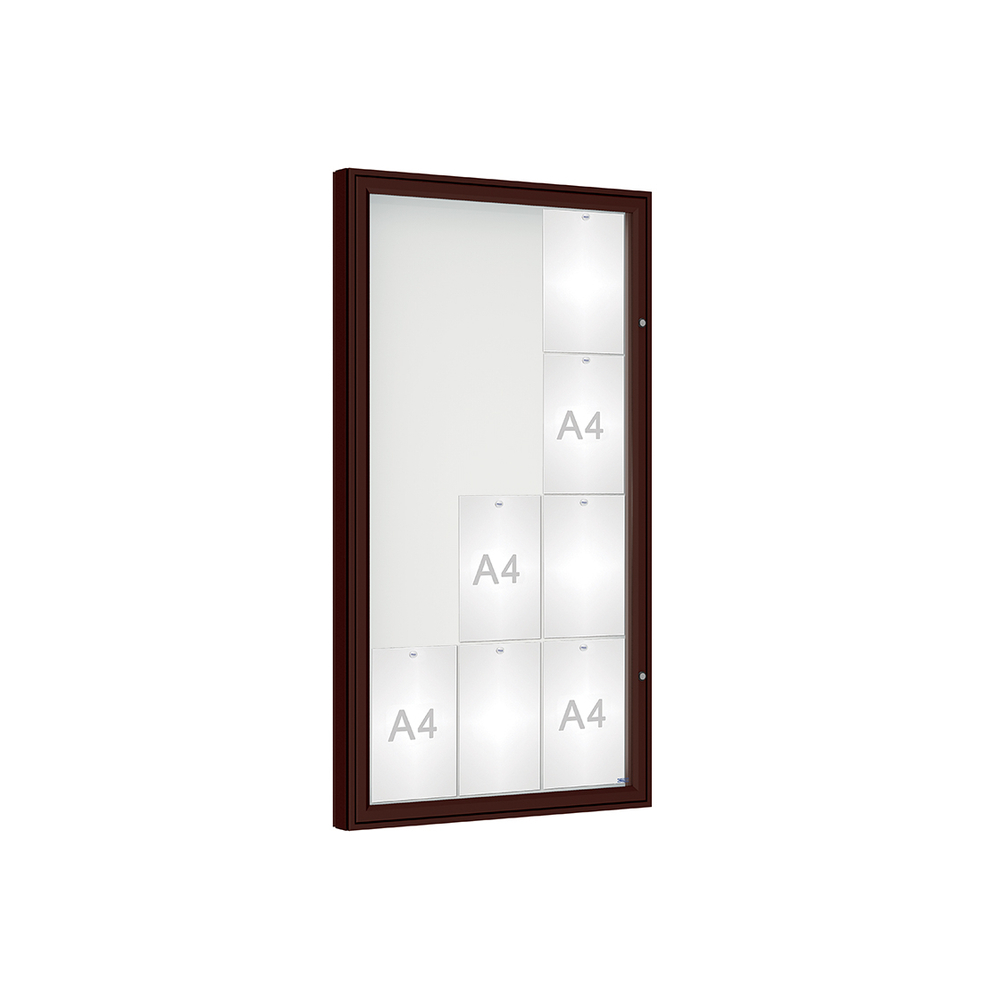 Vitrine 1000mm RAL8017 - Verre sécurisé - 12 A4 - 1350x750mm - PROCITY - 407352.8017